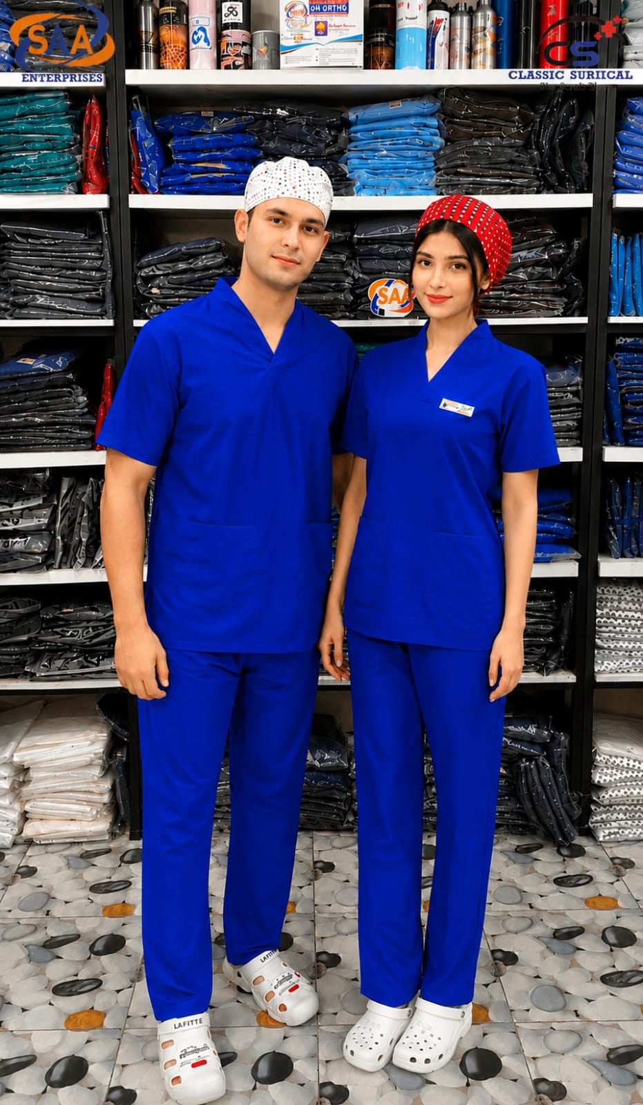 Pro Spark Royal Blue Unisex <br> DR. Scrub Suit - Image 3