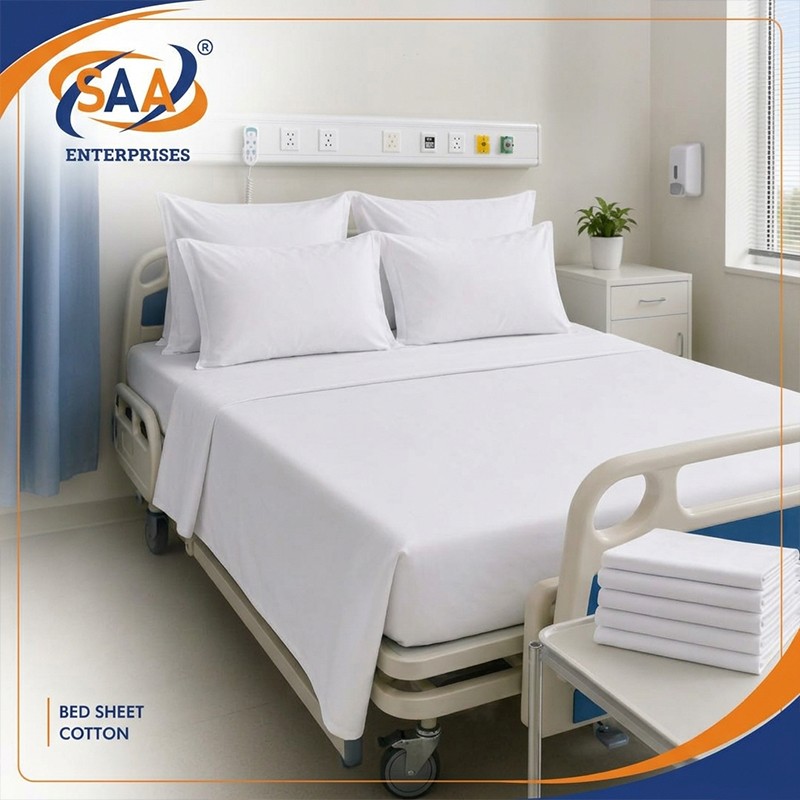 Hospital linen Bed Sheets White
