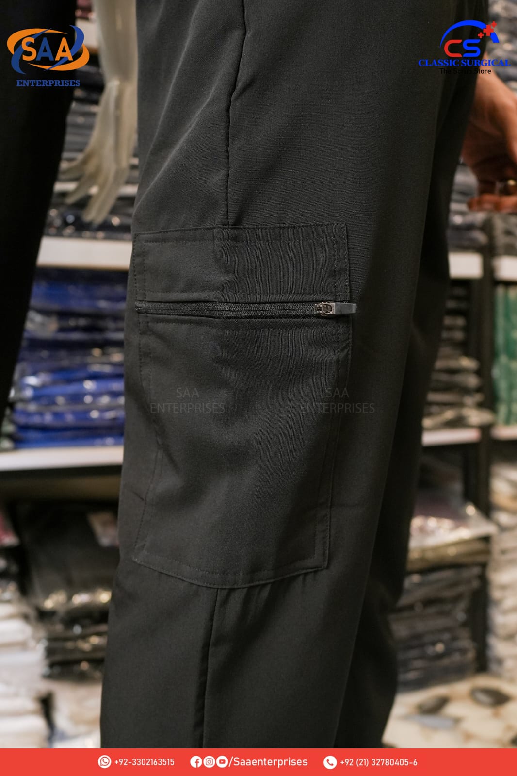 Pro Flexi Black Unisex DR.Scrub Suit - Image 7