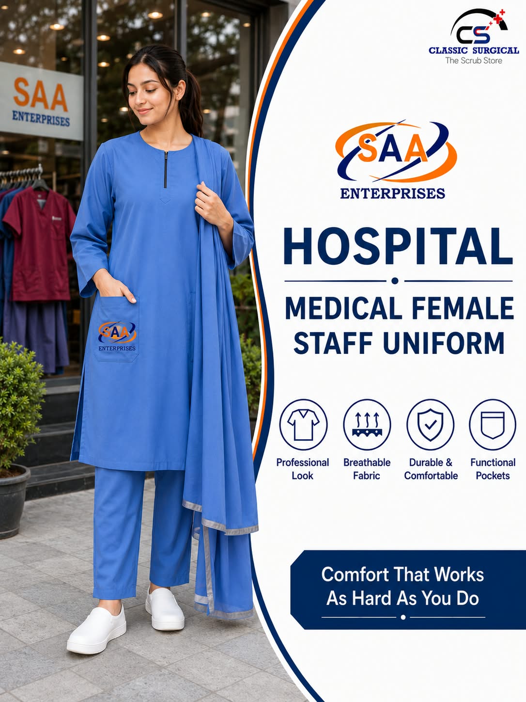 Staff Uniform Sky Blue Female - Image 4