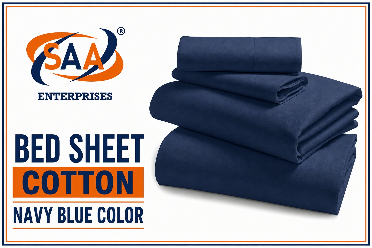Hospital linen Bed Sheets Navy Blue - Image 2