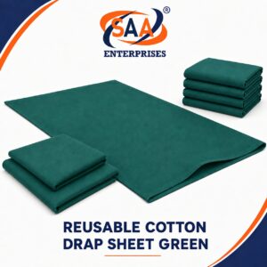 Hospital linen Reusable Cotton Drap Sheet Green