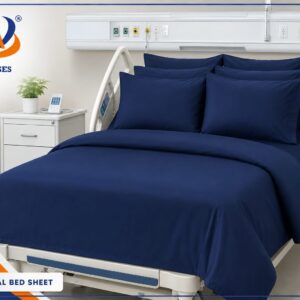 Hospital linen Bed Sheets Navy Blue