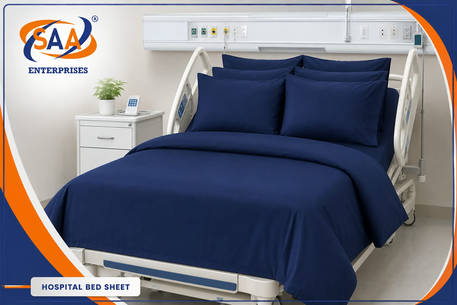 Hospital linen Bed Sheets Navy Blue
