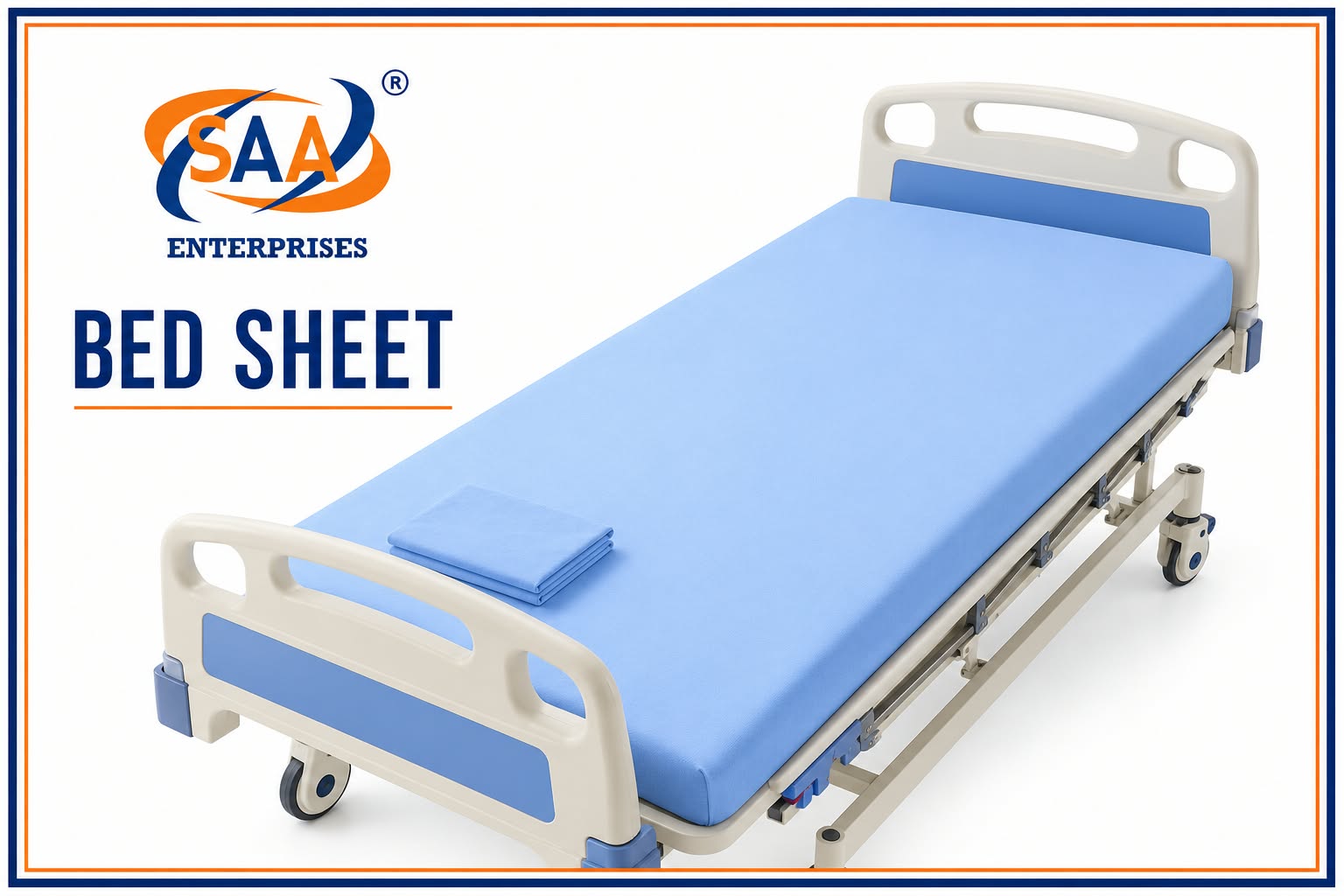 Hospital linen Bed Sheets Sky Blue