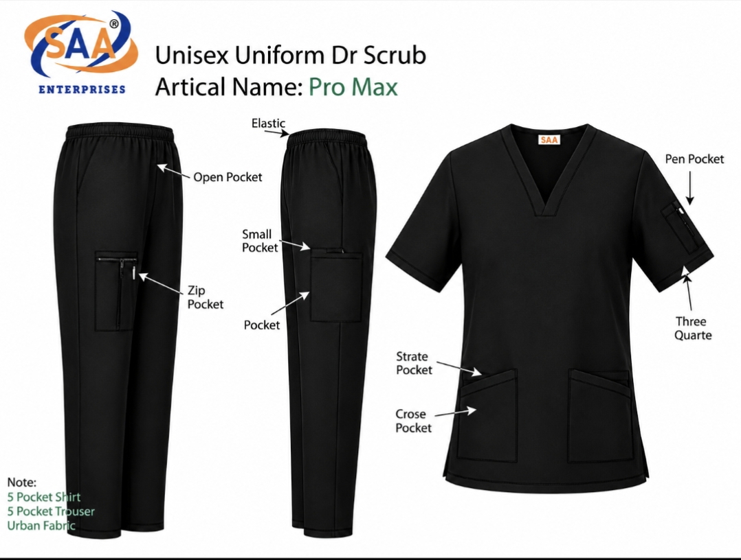 Pro Max Female Black <br> DR.Scrub Suit - Image 8