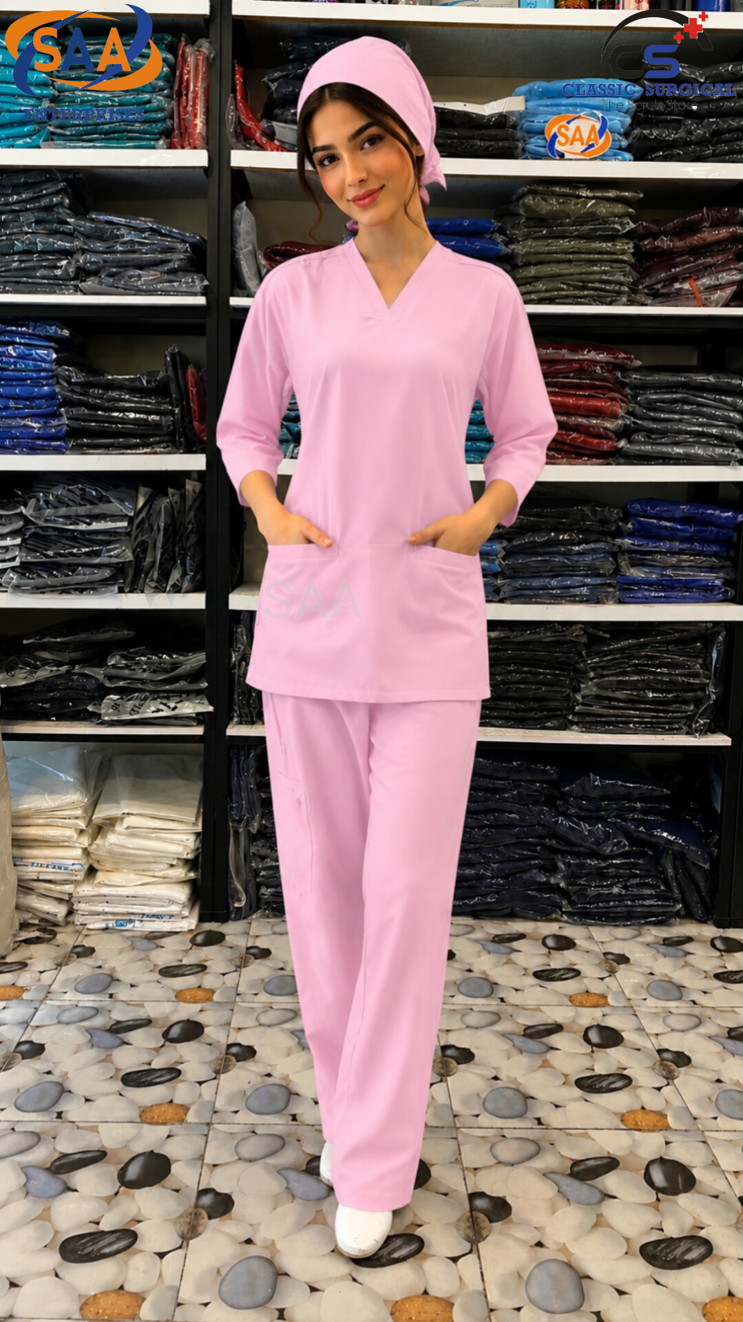 Pro Flexi Female Pink DR.Scrub Suit