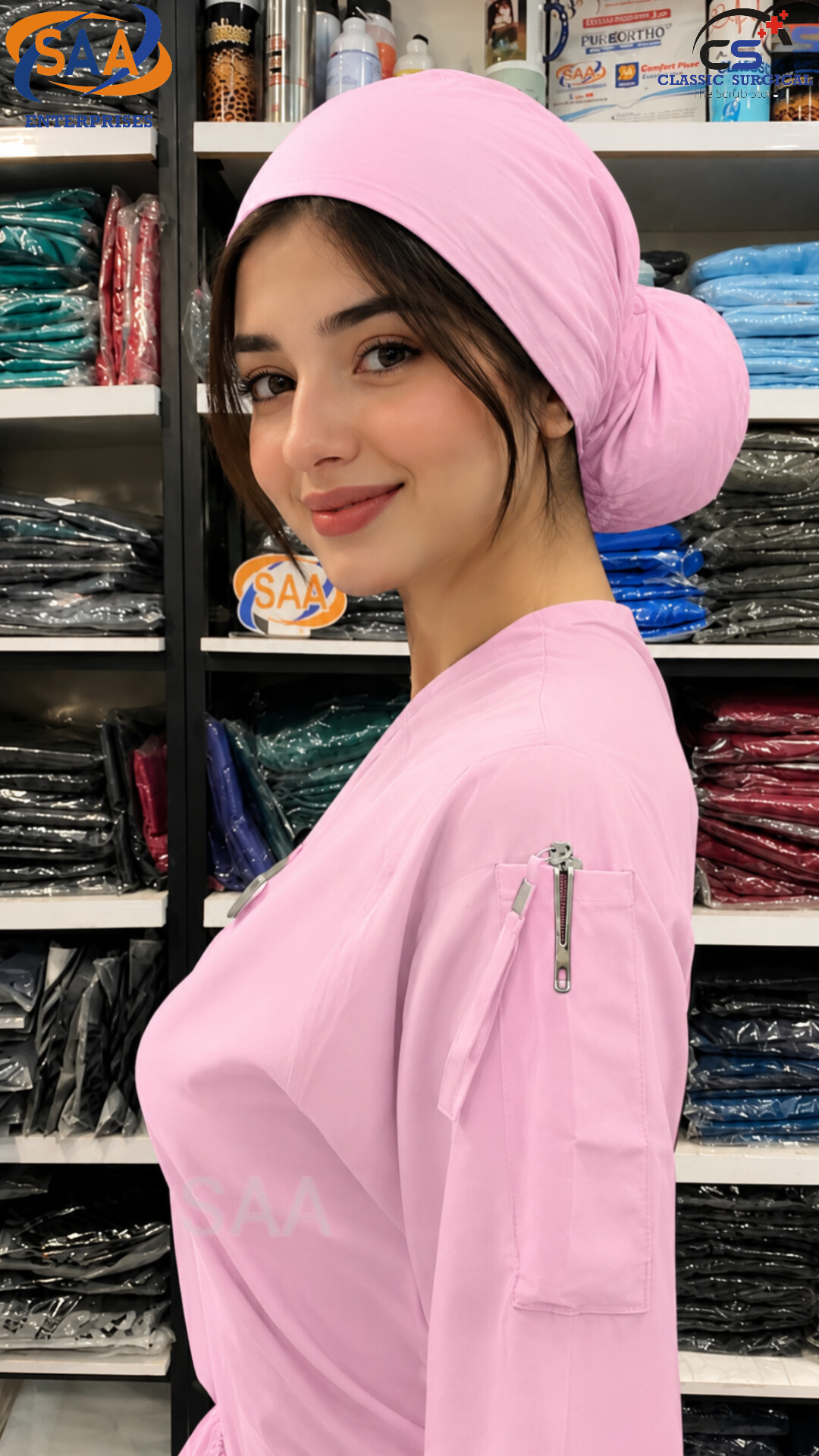 Pro Flexi Female Pink DR.Scrub Suit - Image 3