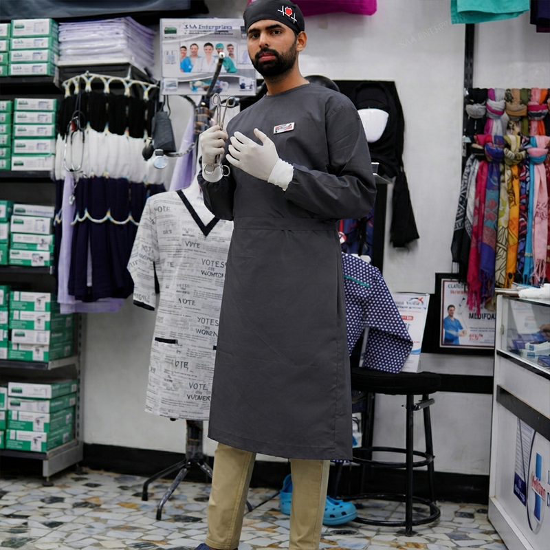 Surgeon Gown Gray Male