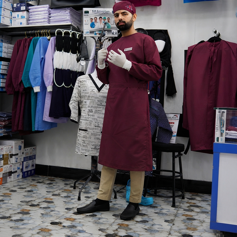 Surgeon Gown Mahroon Male