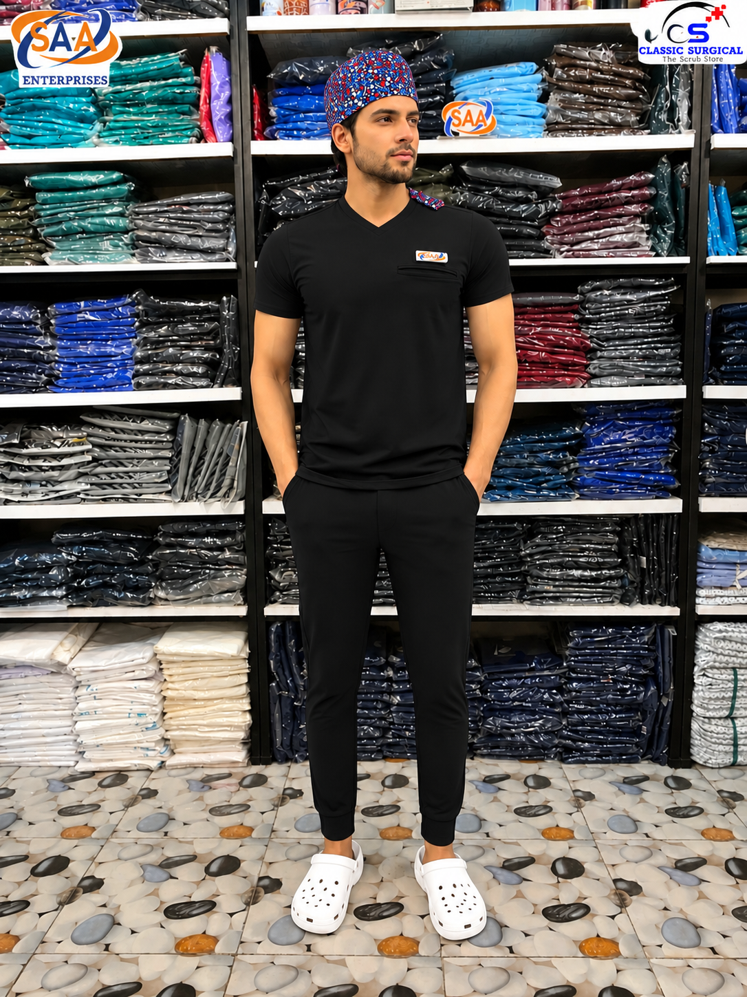 Pro Blush Male & Female Black DR.Scrub Suit - Image 2