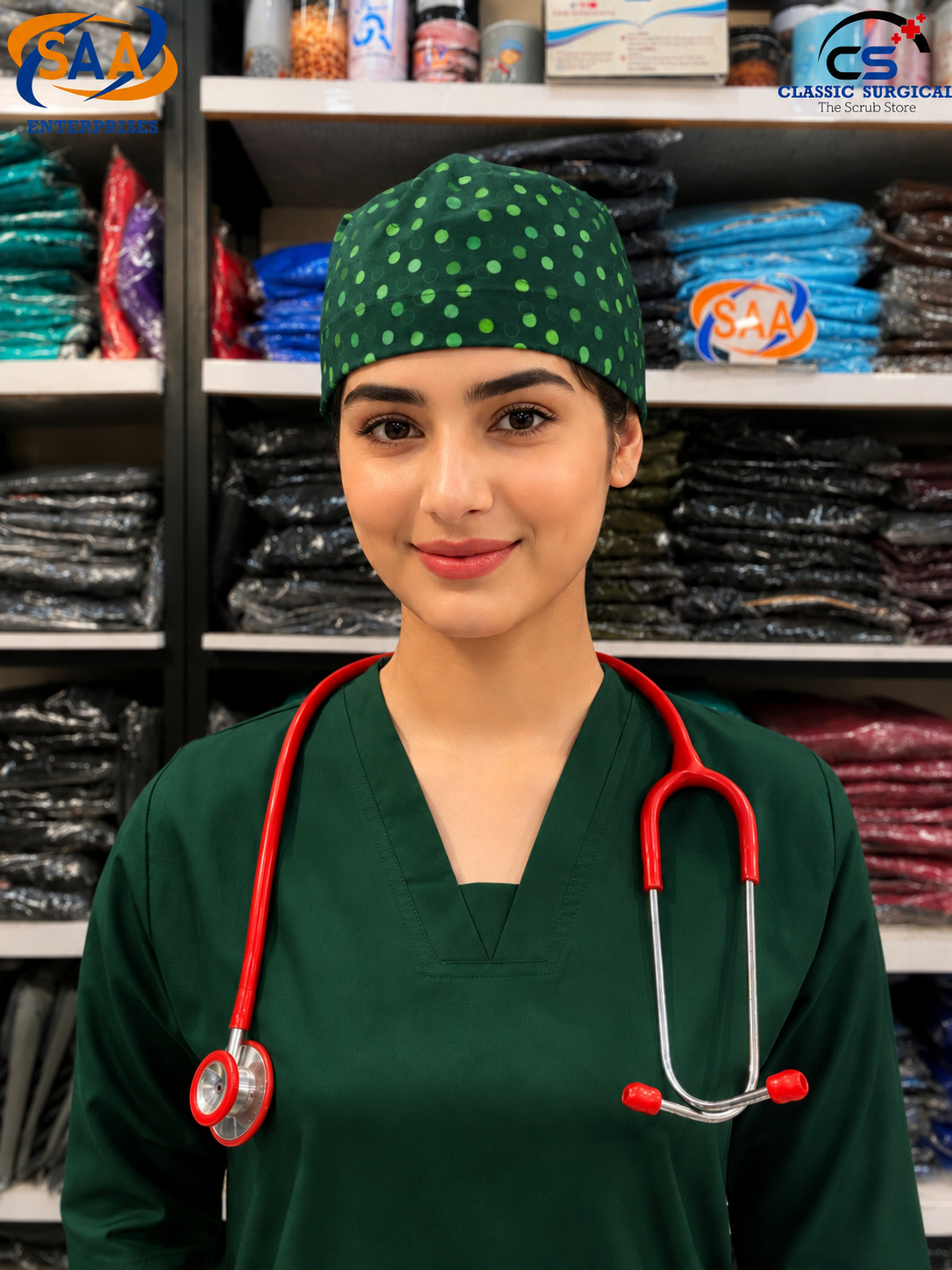 Pro Max Female Bottle Green <br> DR.Scrub Suit - Image 2