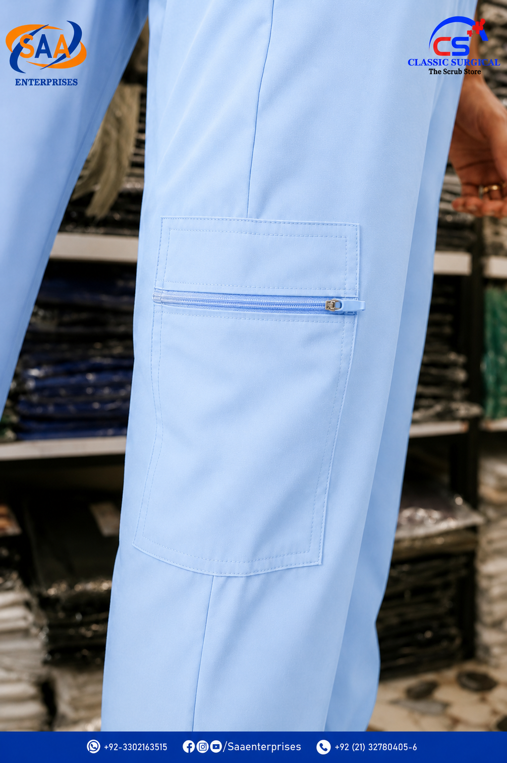 Pro Flexi Sky blue Unisex DR.Scrub Suit - Image 7