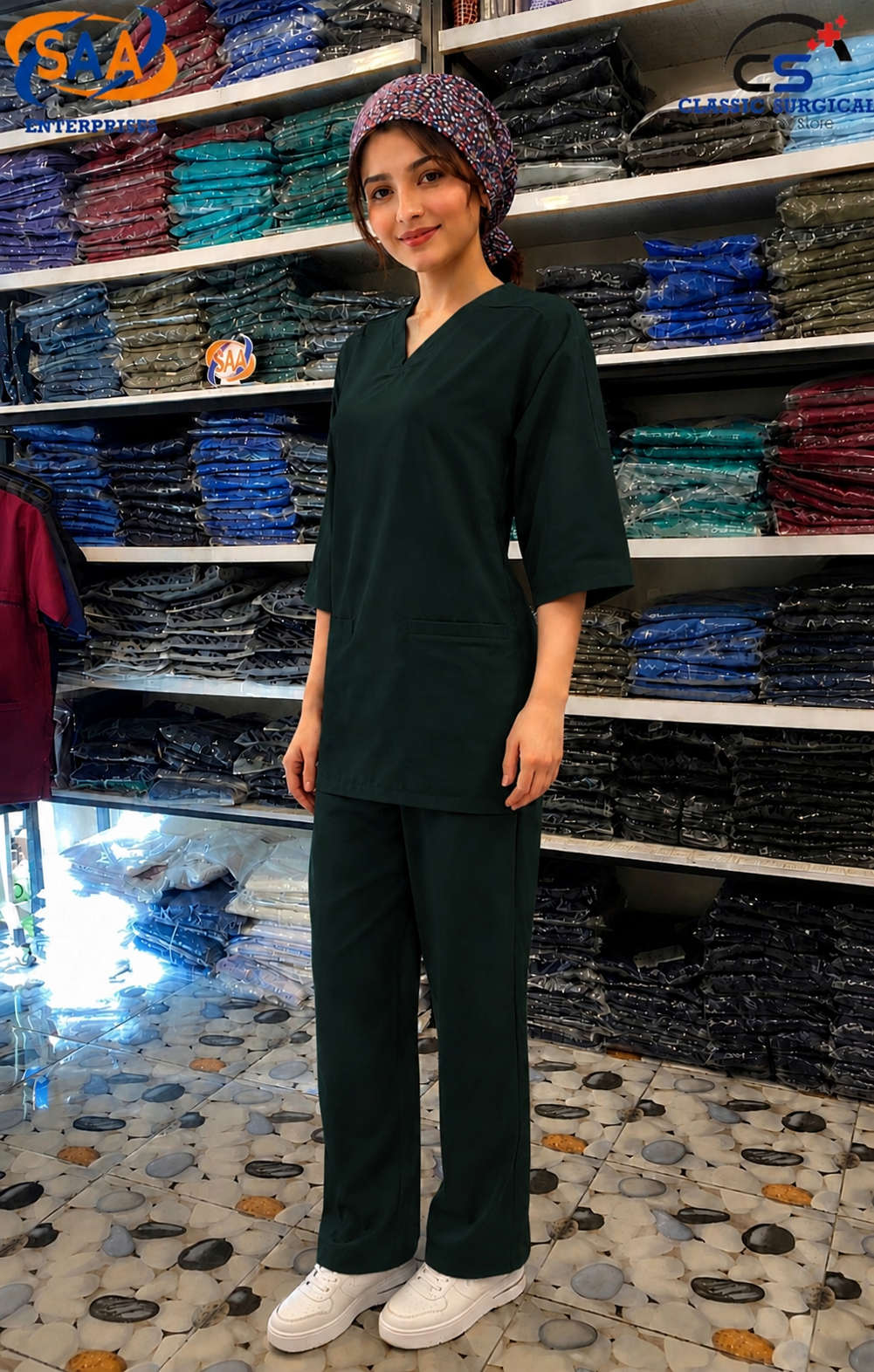 Pro Flexi Female Bottle Green DR.Scrub Suit - Image 4