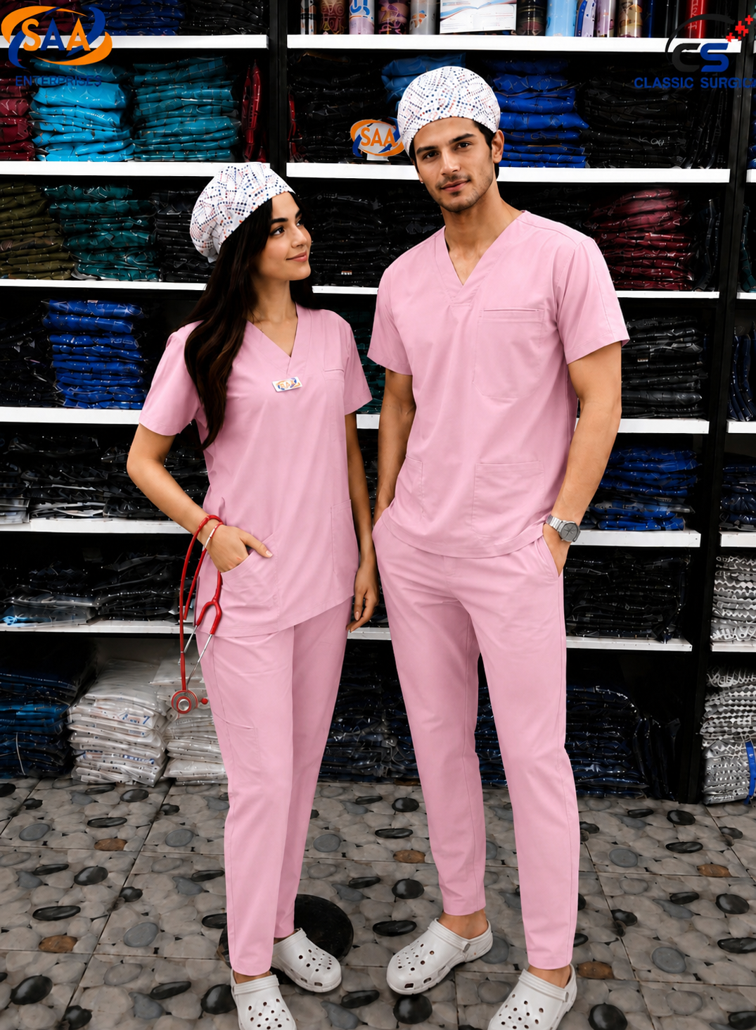 Pro Flexi 2 Pink Unisex DR.Scrub Suit - Image 3
