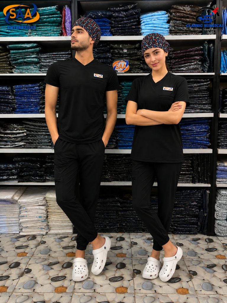 Pro Blush Male & Female Black DR.Scrub Suit