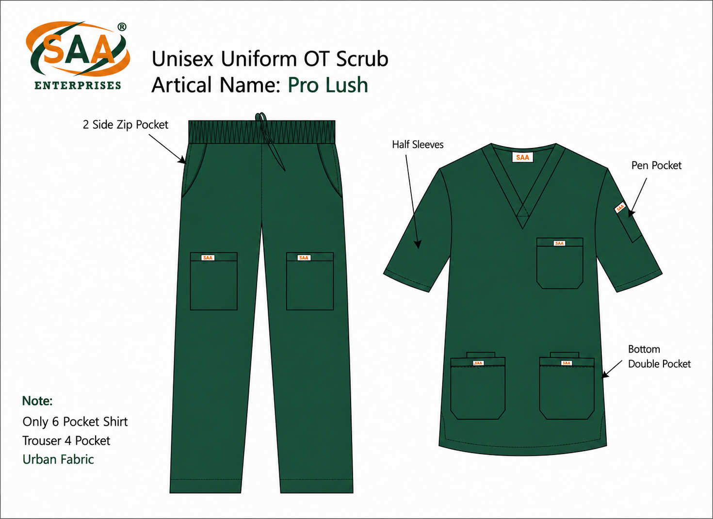 Pro Lush Green Dr. Scrub Male & Female - Image 9