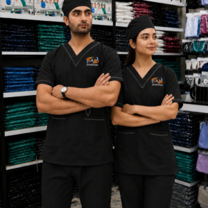 Pro Platinum Male & Female Black<br> DR.Scrub Suit