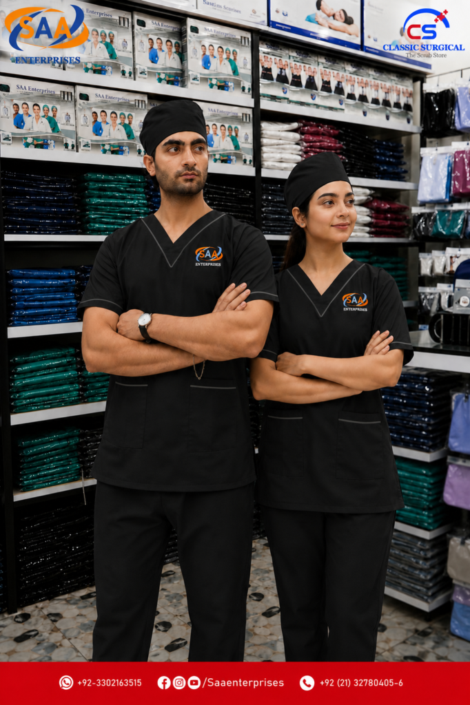 Pro Platinum Male & Female Black<br> DR.Scrub Suit