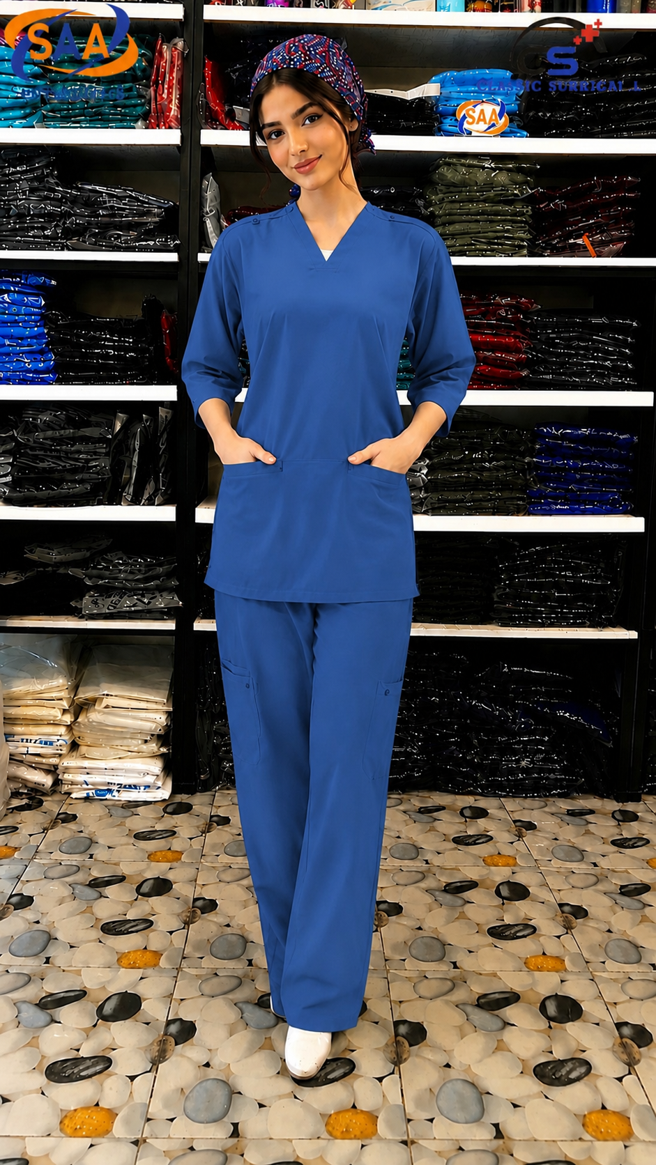 Pro Flexi Female Royal blue DR.Scrub Suit