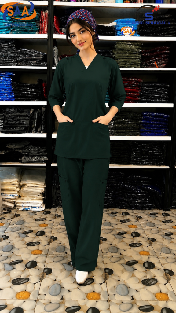 Pro Flexi Female Bottle Green DR.Scrub Suit