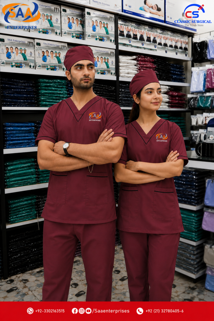 Pro Platinum Male & Female Mahroon<br> DR.Scrub Suit