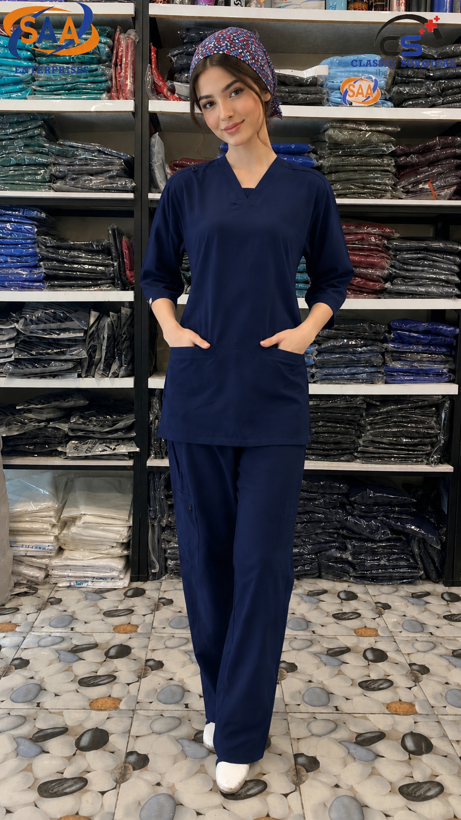 Pro Flexi Female Navy blue DR.Scrub Suit
