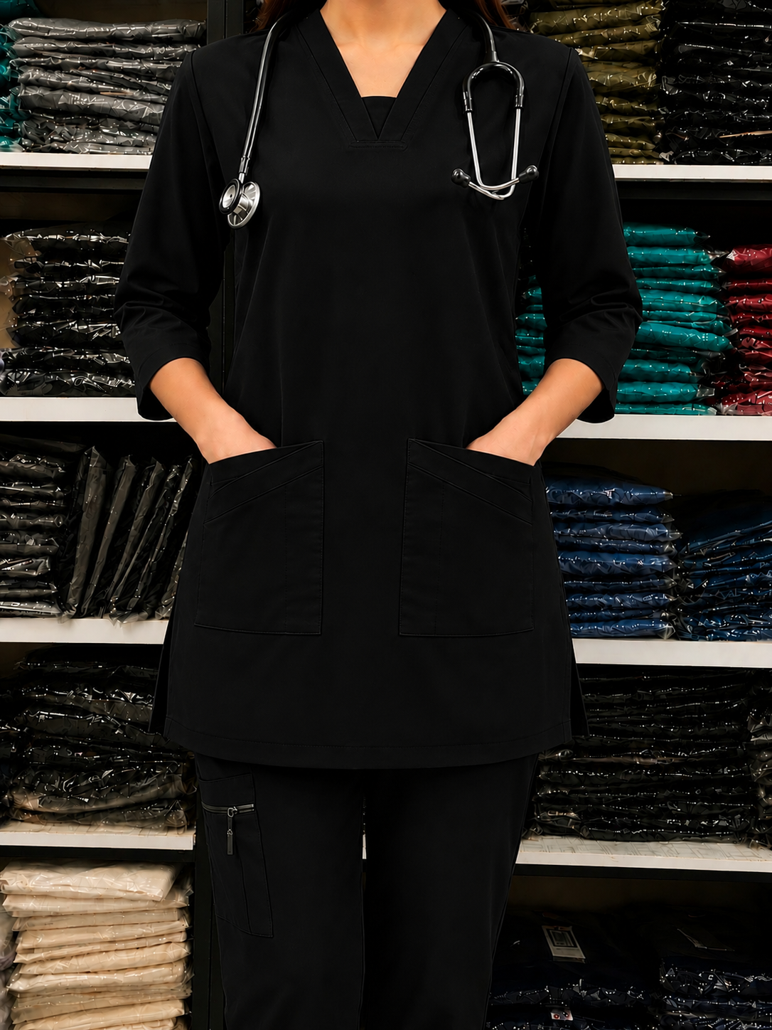 Pro Max Female Black <br> DR.Scrub Suit - Image 3