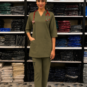 Pro Max Female Olive Green DR.Scrub Suit