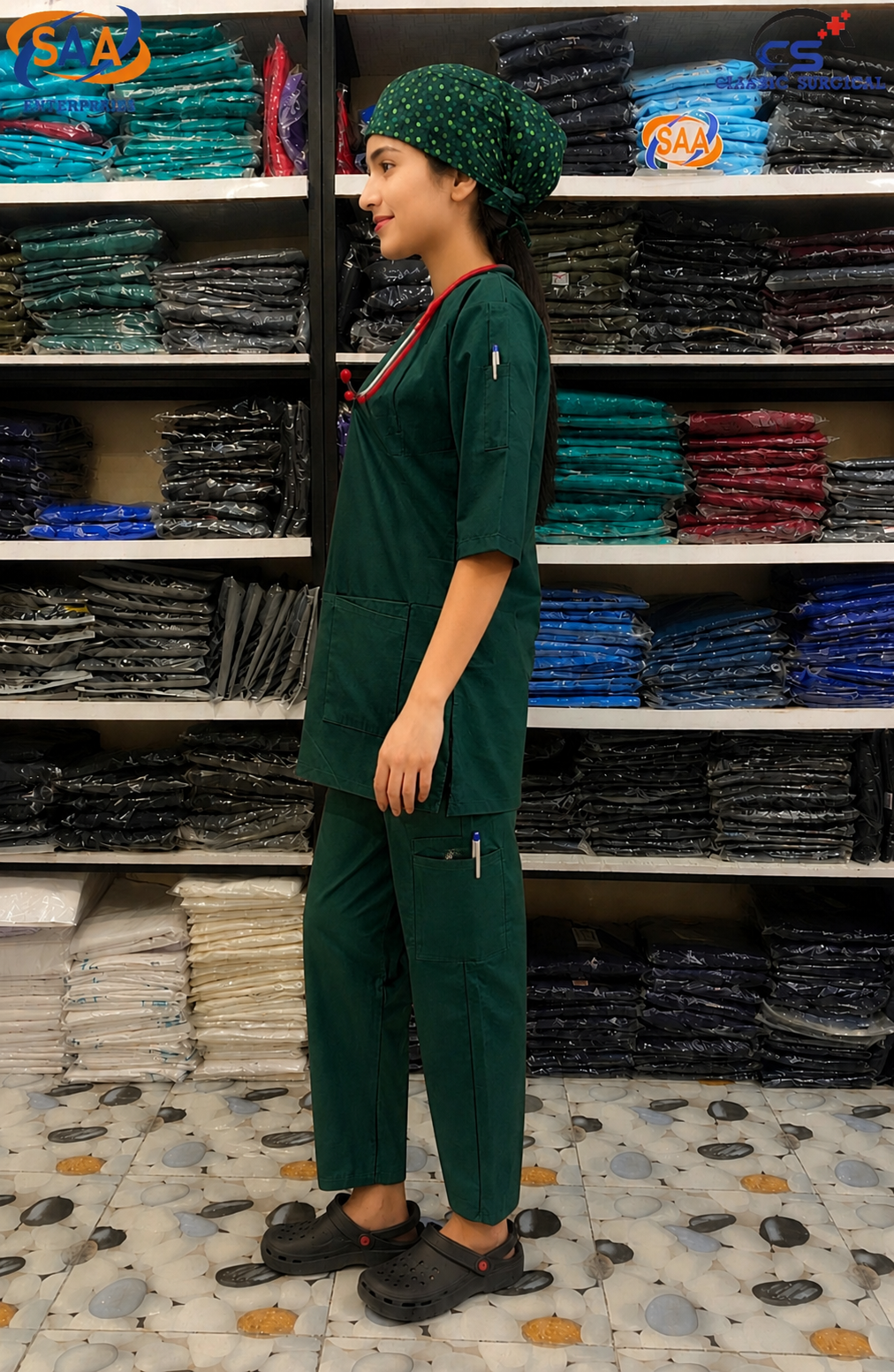 Pro Max Female Bottle Green <br> DR.Scrub Suit - Image 5