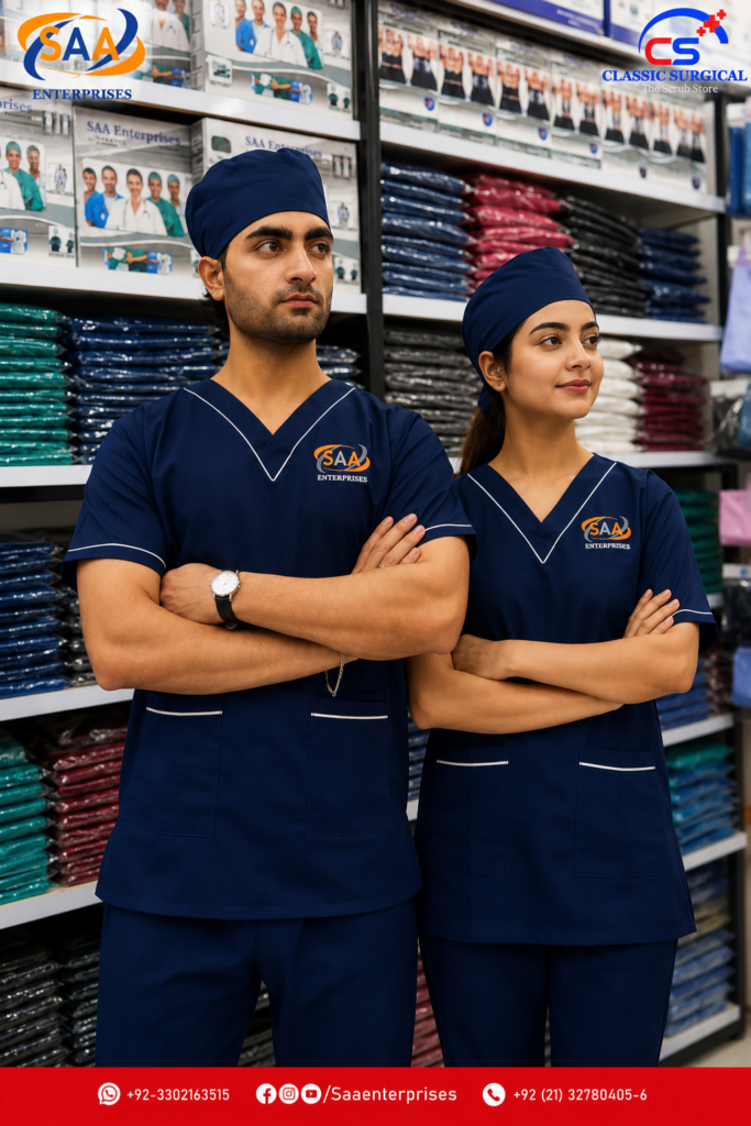 Pro Platinum Male & Female Navy Blue<br> DR.Scrub Suit