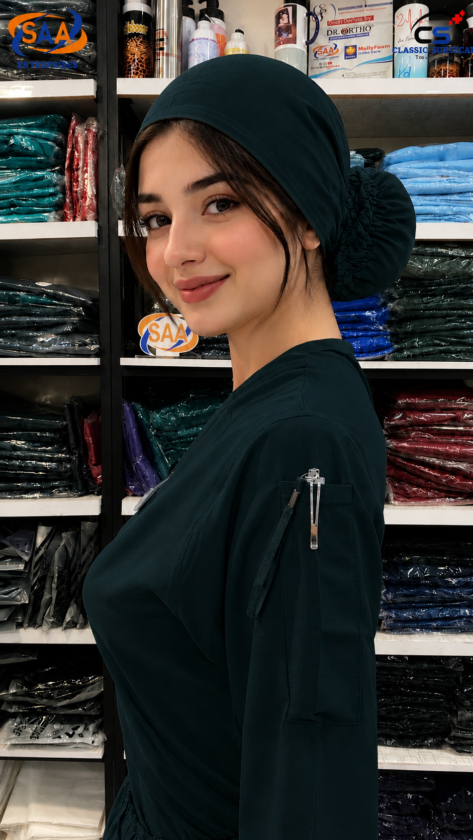 Pro Flexi Female Bottle Green DR.Scrub Suit - Image 3