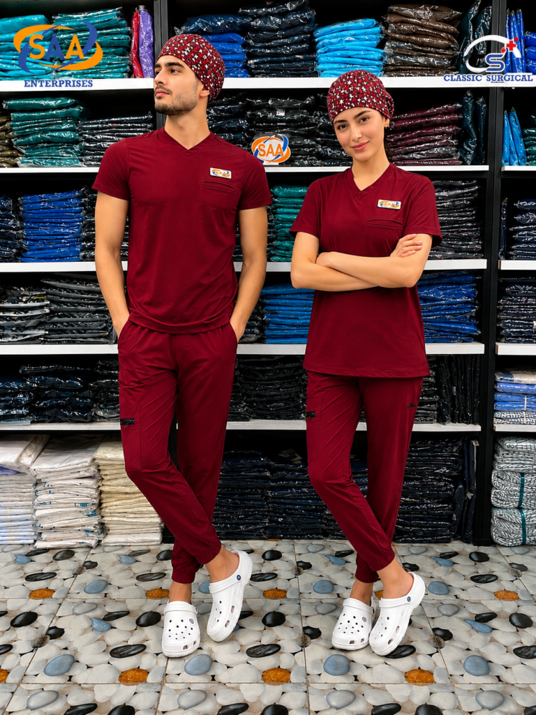 Pro Blush Male & Female Mahroon DR.Scrub Suit