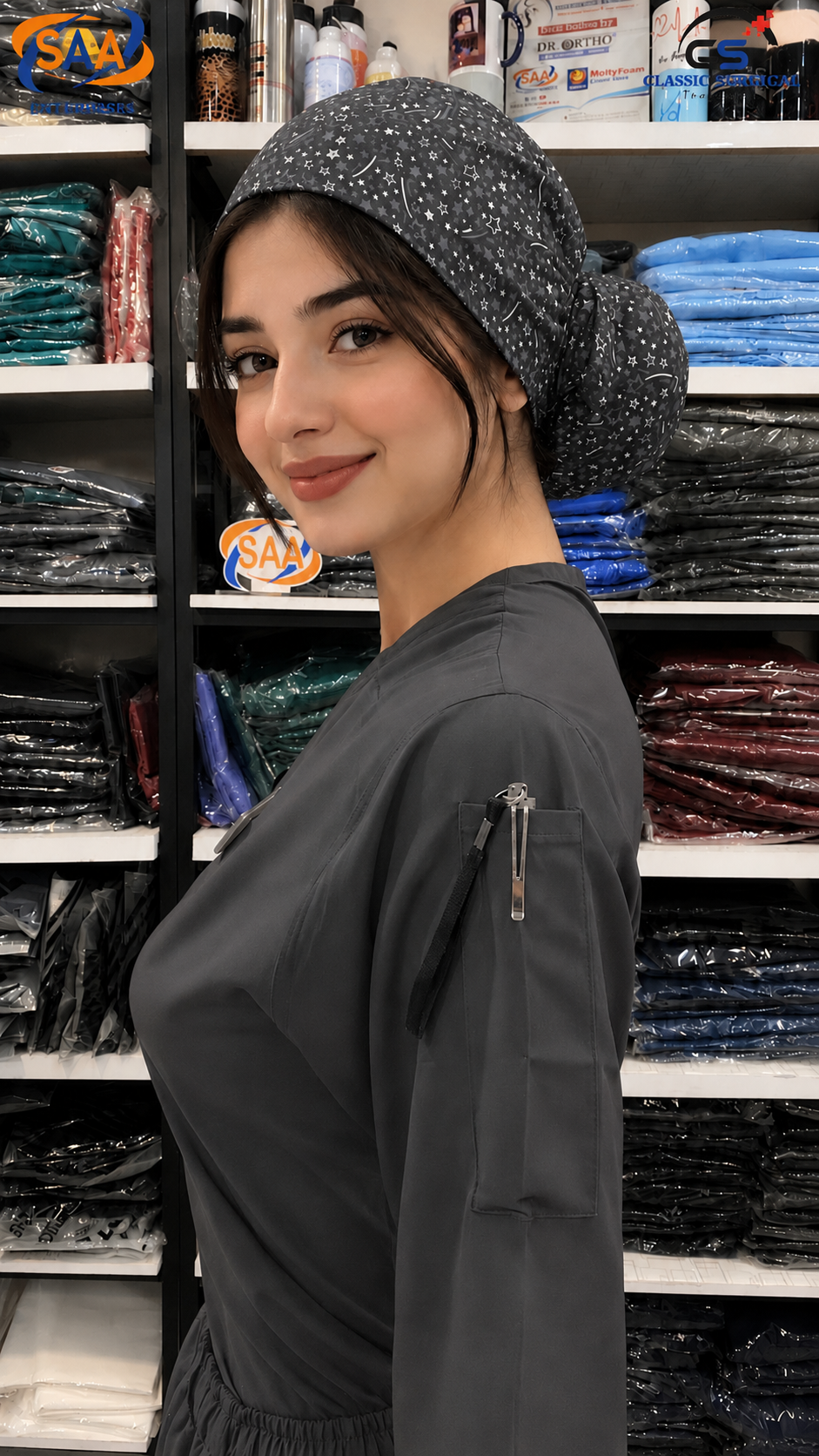 Pro Flexi Female Gray DR.Scrub Suit - Image 3