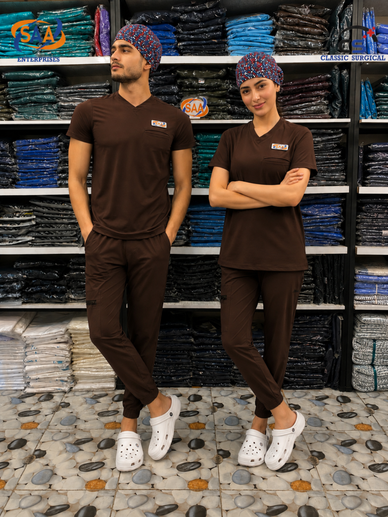 Pro Blush Male & Female Brown DR.Scrub Suit