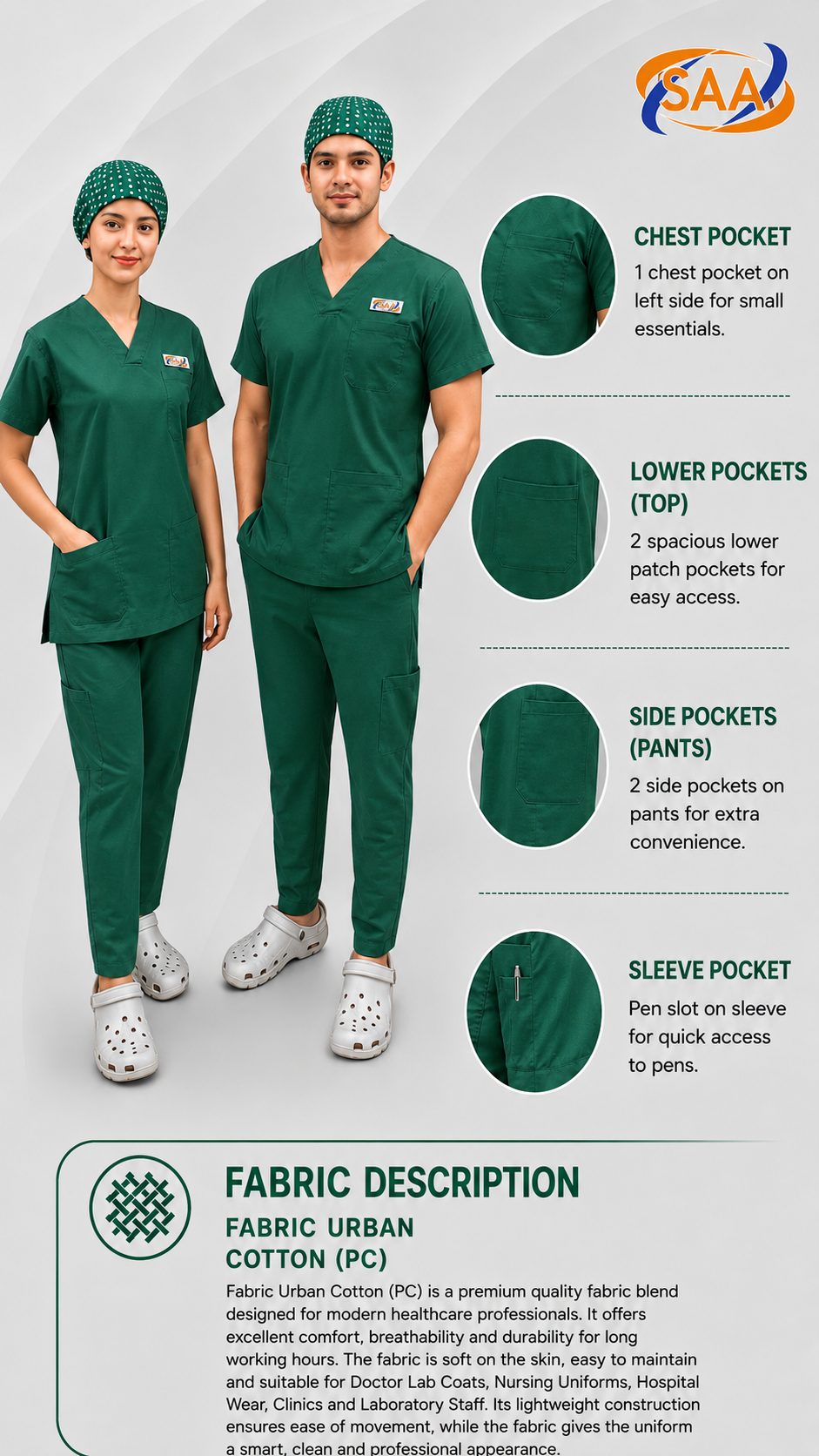 Pro Lush Green Dr. Scrub Male & Female - Image 10