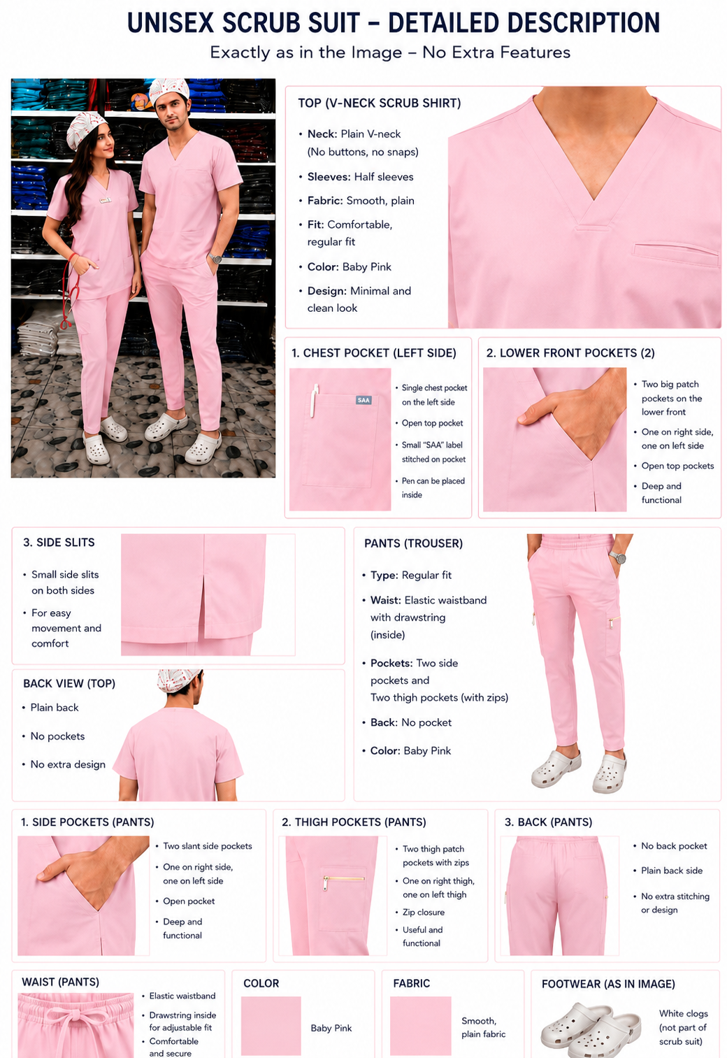 Pro Flexi 2 Pink Unisex DR.Scrub Suit - Image 10