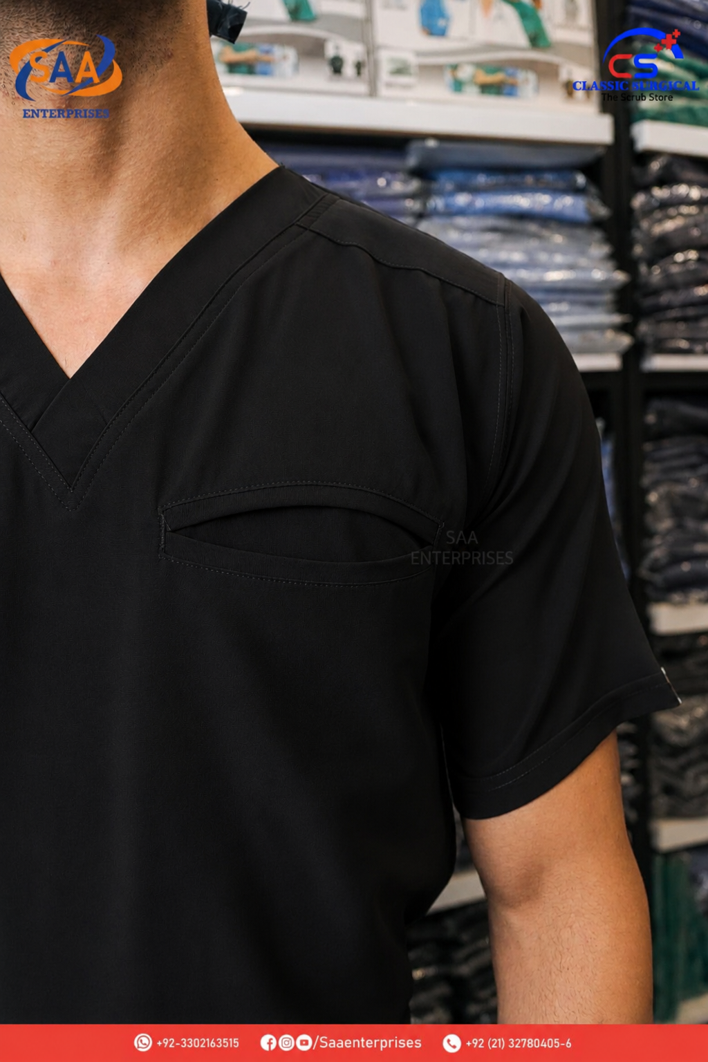 Pro Flexi Black Unisex DR.Scrub Suit - Image 4